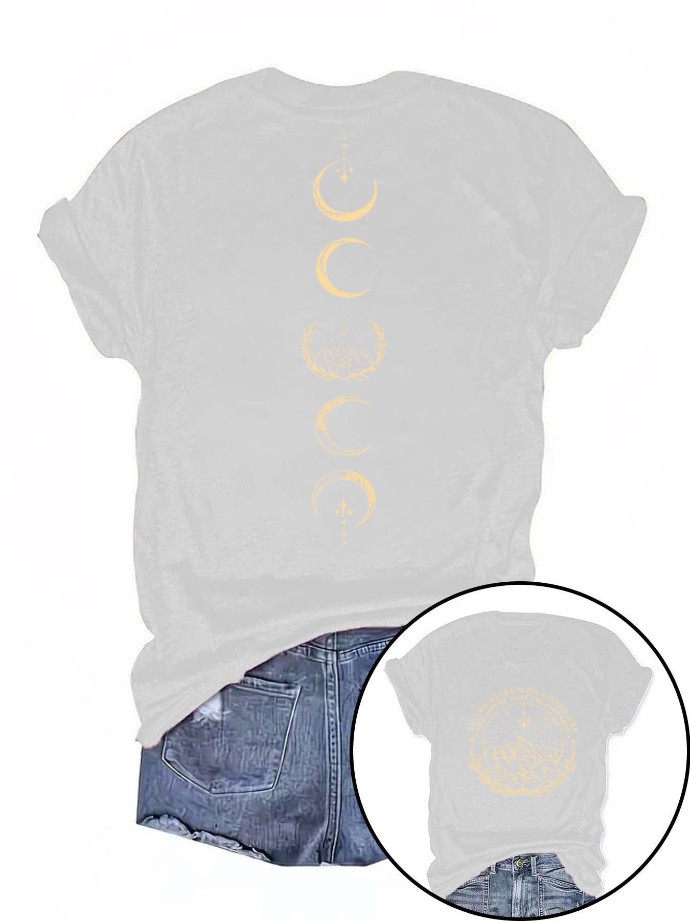Moon Pattern Short Sleeved Shirt