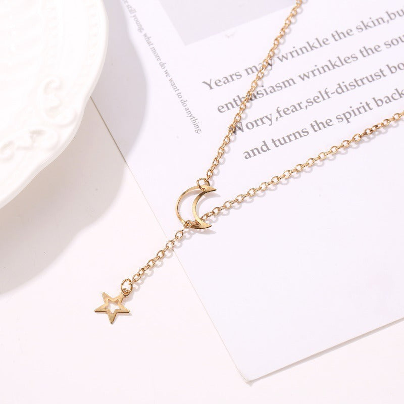 Star and Moon Pendant Necklace