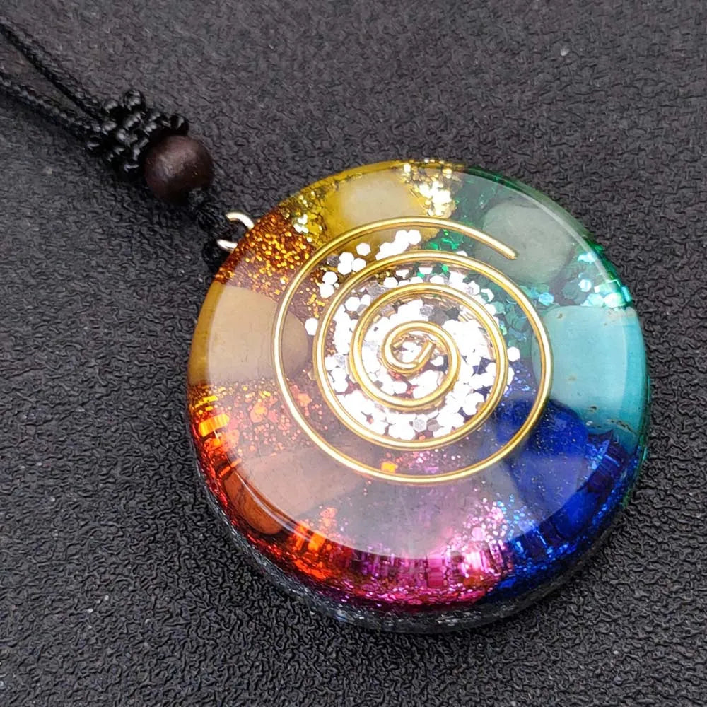 Orgonite Protection Healing Crystal Sacred Geometry Chakra Necklaces Meditation Jewelry