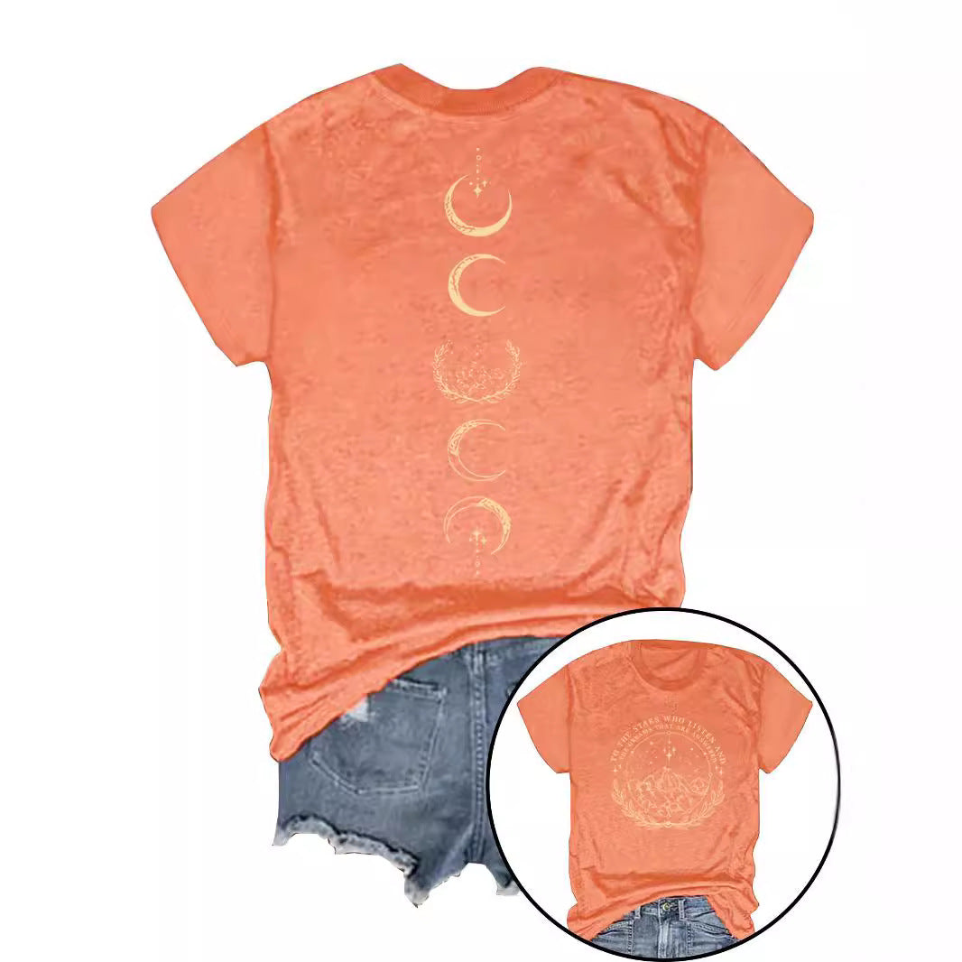Moon Pattern Short Sleeved Shirt