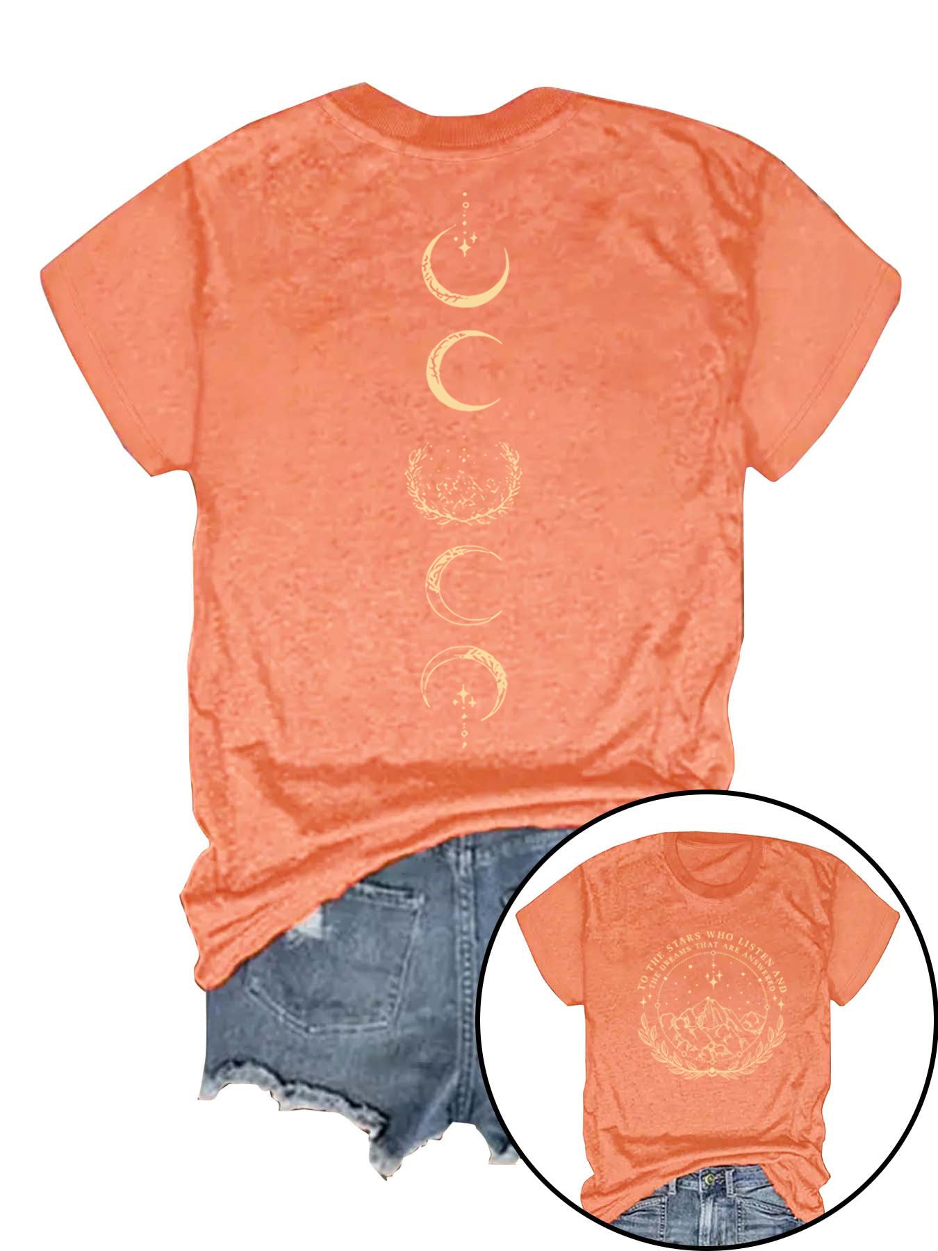 Moon Pattern Short Sleeved Shirt