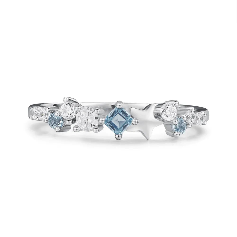 Star Inlaid Cubic Zirconia Ring