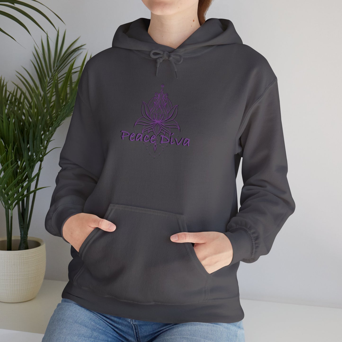 Peace Diva Hooded Sweatshirt - Unisex Heavy Blend™ - Cozy & Chic for Mindfulness and Self-Expression