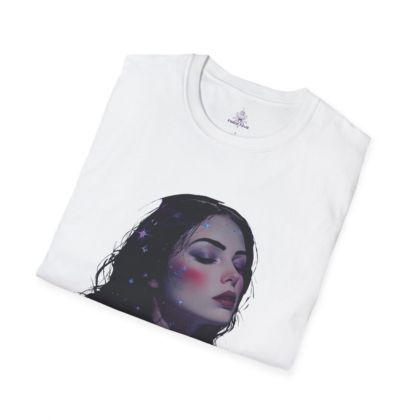 Peace Diva Artistic Unisex Softstyle T-Shirt - Cosmic Inspiration