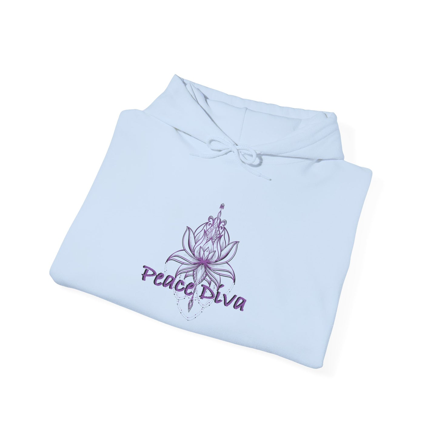 Peace Diva Hooded Sweatshirt - Unisex Heavy Blend™ - Cozy & Chic for Mindfulness and Self-Expression