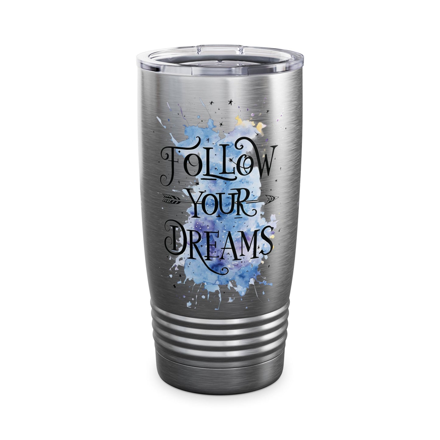 Follow Your Dreams 20oz Tumbler — Inspirational Travel Mug with Watercolor Design