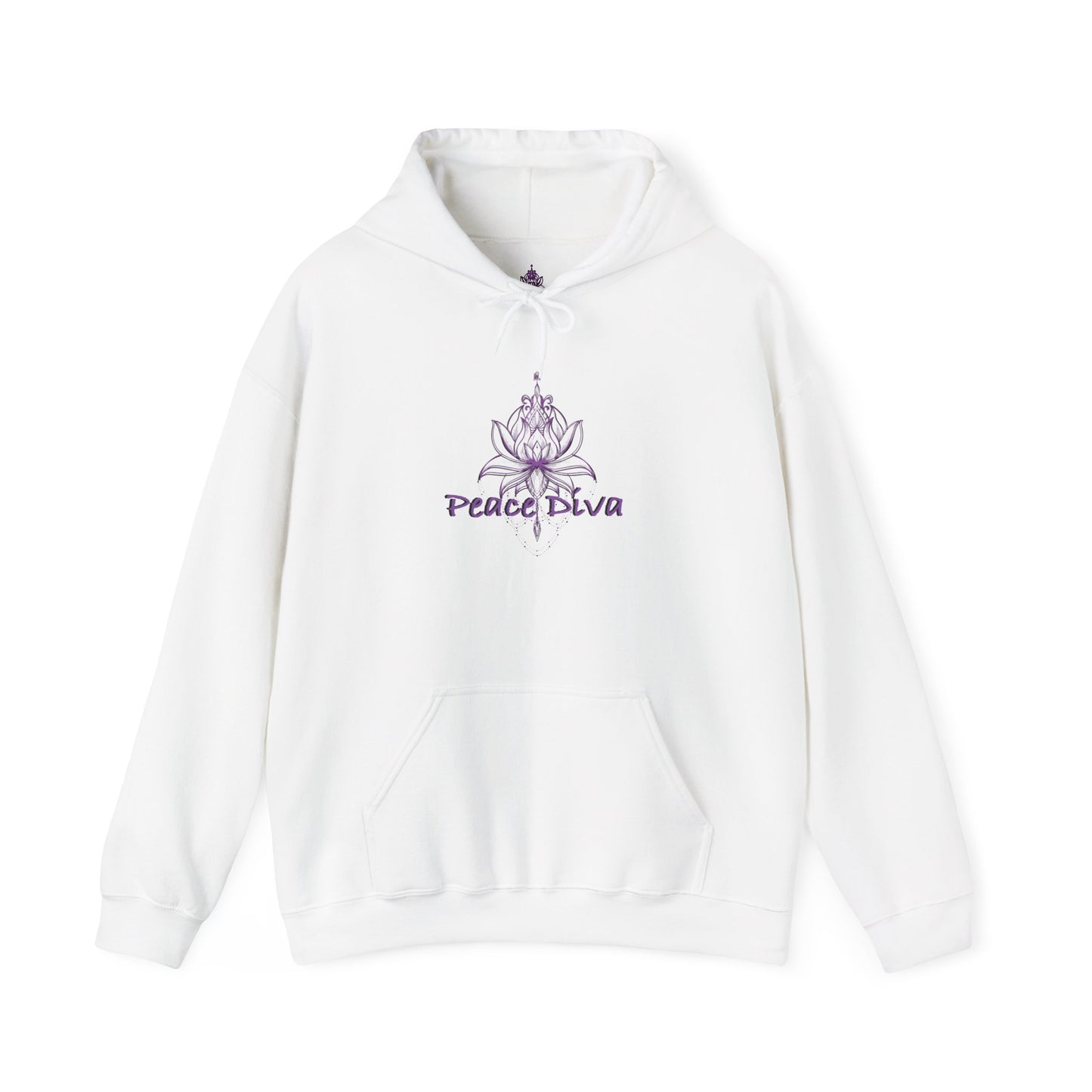 Peace Diva Hooded Sweatshirt - Unisex Heavy Blend™ - Cozy & Chic for Mindfulness and Self-Expression