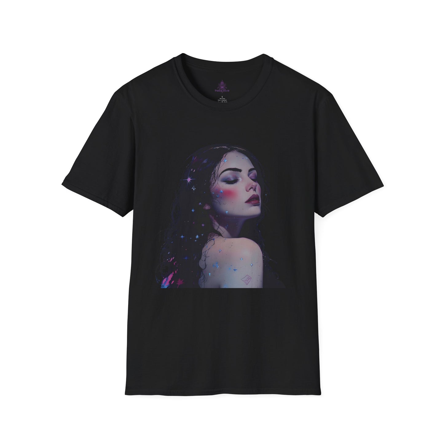 Peace Diva Artistic Unisex Softstyle T-Shirt - Cosmic Inspiration