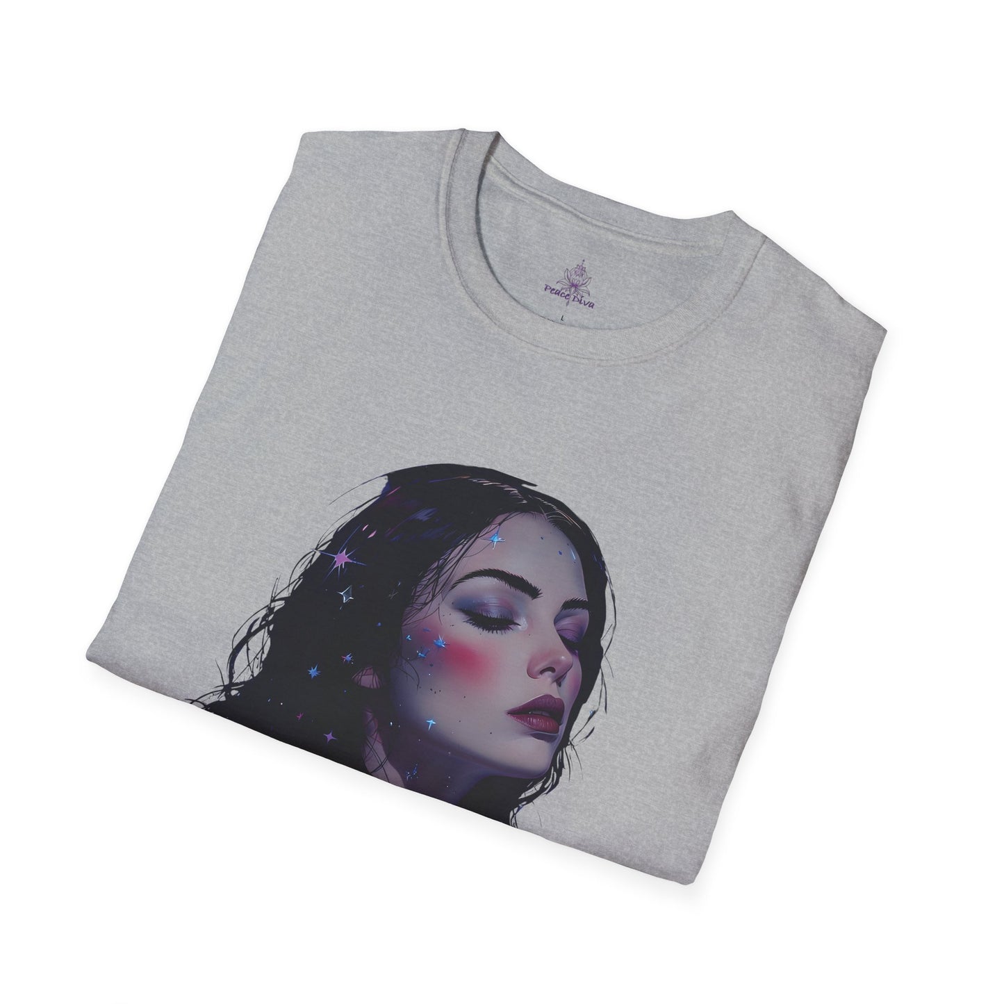 Peace Diva Artistic Unisex Softstyle T-Shirt - Cosmic Inspiration
