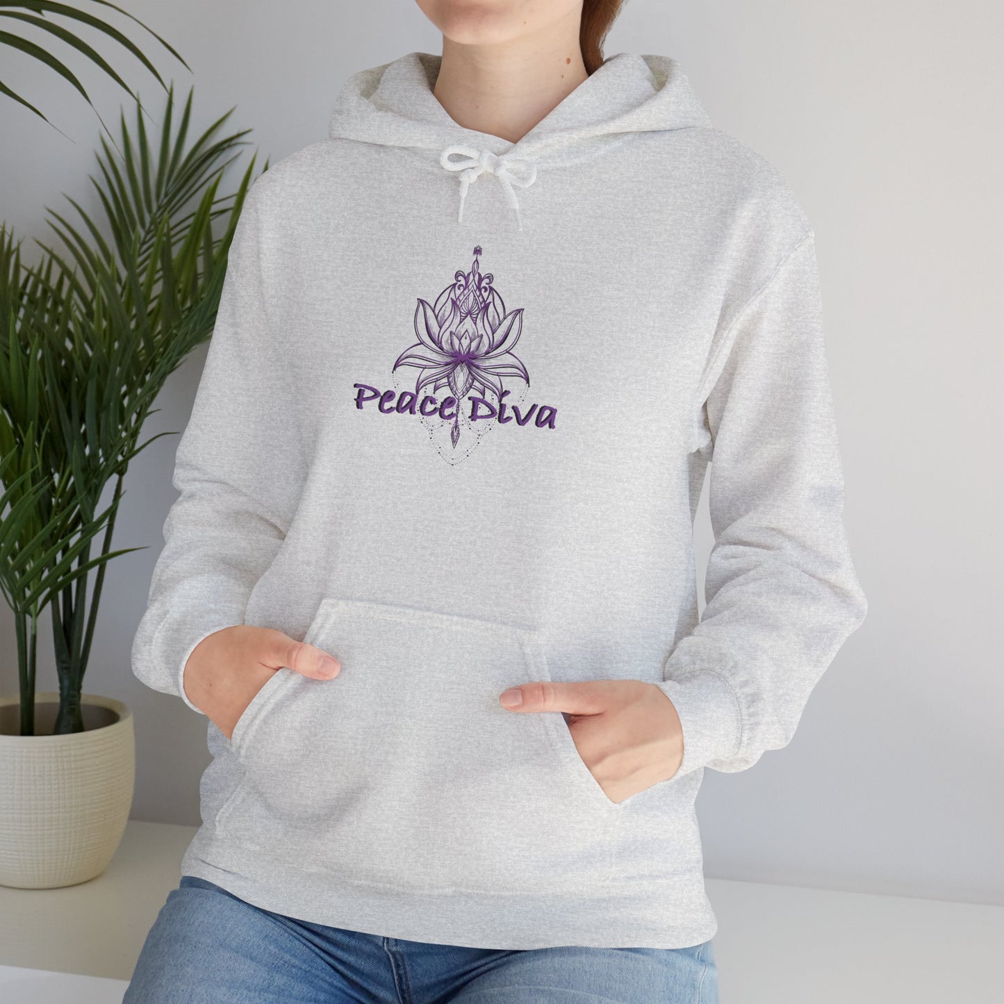 Peace Diva Hooded Sweatshirt - Unisex Heavy Blend™ - Cozy & Chic for Mindfulness and Self-Expression