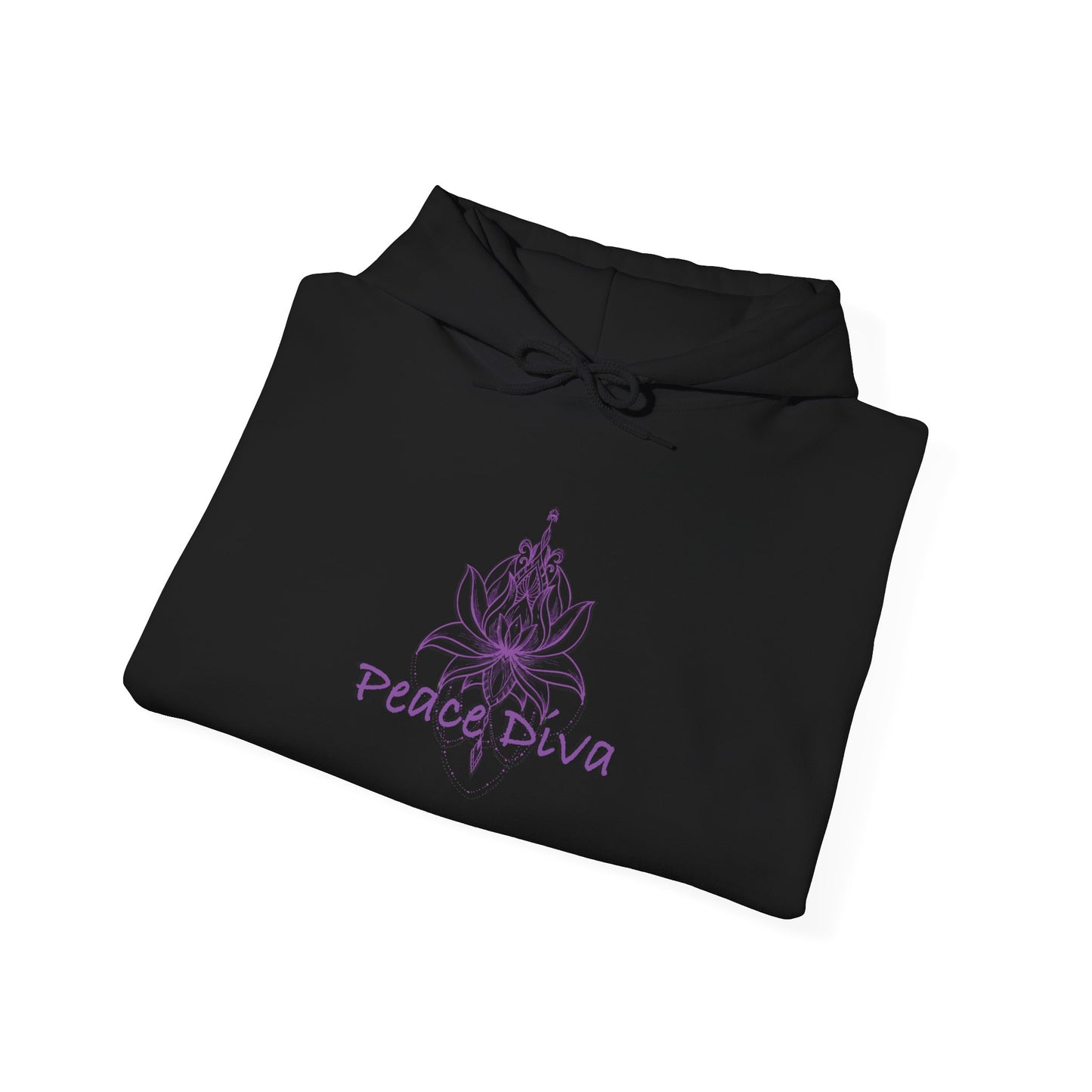 Peace Diva Unisex Heavy Blend™ Hooded Sweatshirt - Bohemian Style for Comfort and Serenity