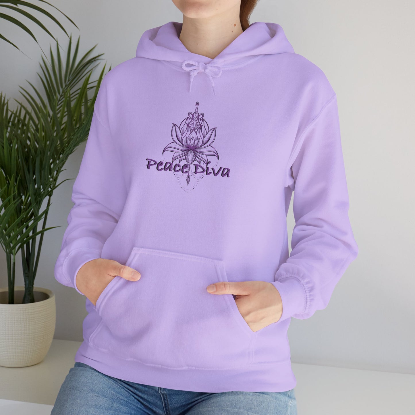 Peace Diva Hooded Sweatshirt - Unisex Heavy Blend™ - Cozy & Chic for Mindfulness and Self-Expression