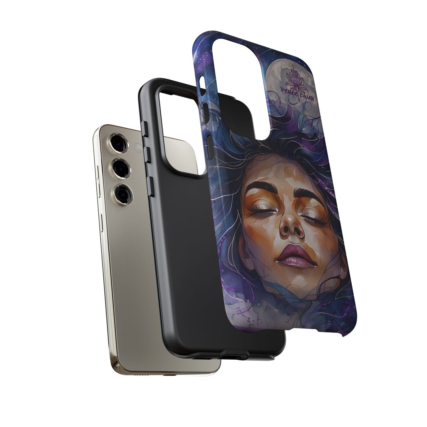 Peace Diva Artistic Phone Case - Peaceful Dreamer Design for Cosmic Vibes