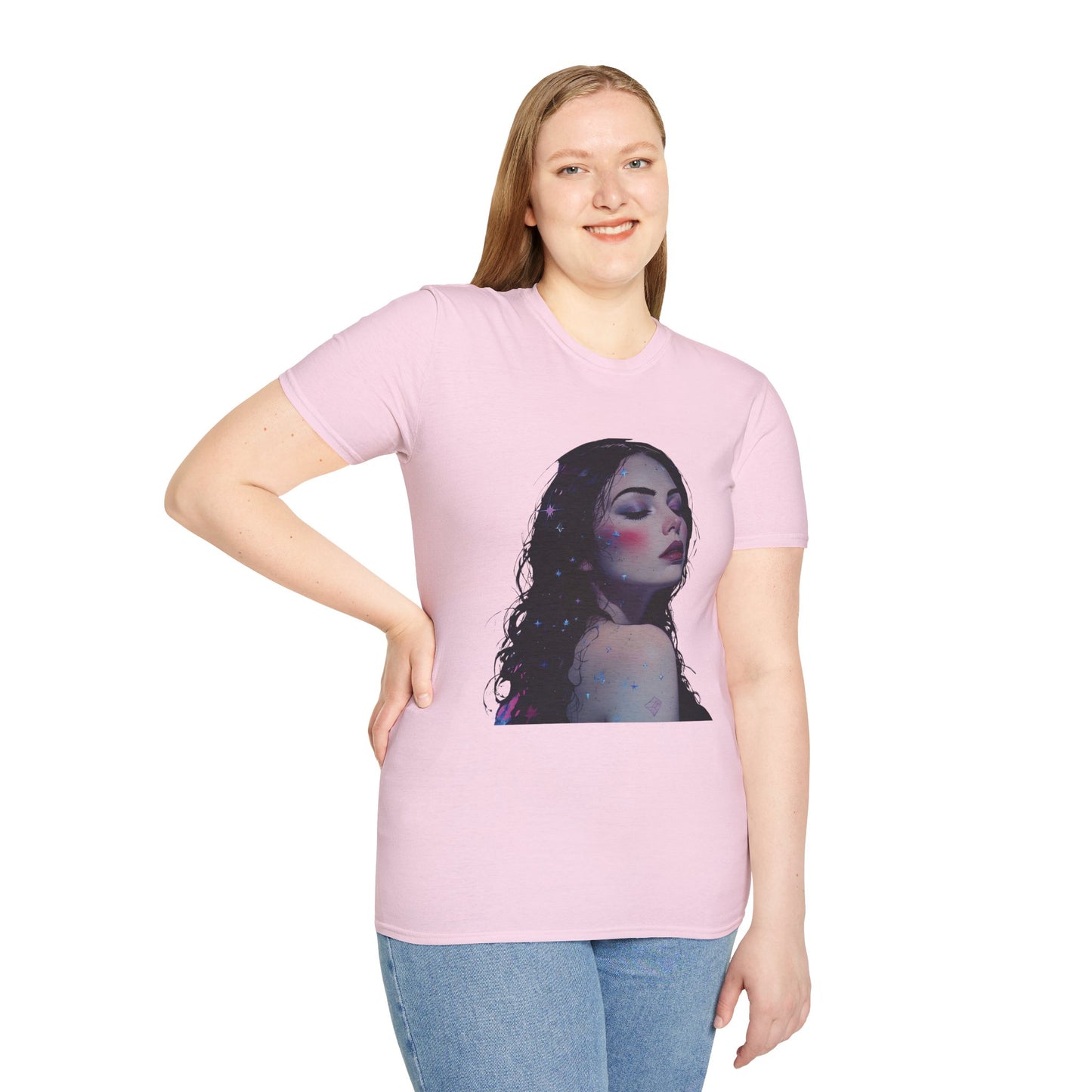 Peace Diva Artistic Unisex Softstyle T-Shirt - Cosmic Inspiration