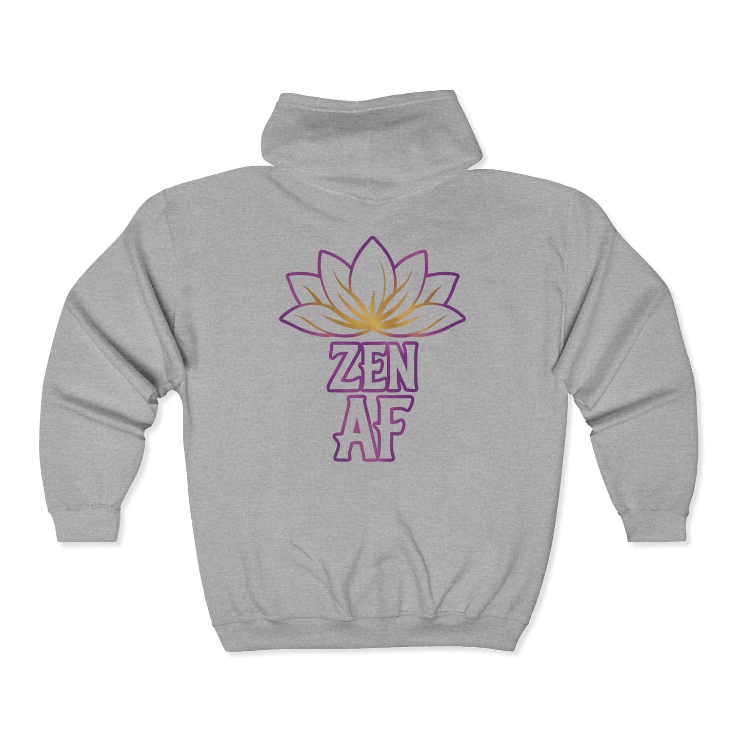 Zen AF Peace Diva Zip Hoodie — Lotus Meditation Full-Zip Sweatshirt
