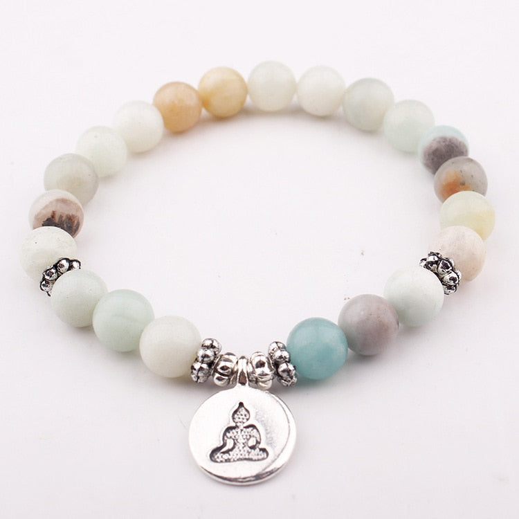 Namaste Mala Meditation and Healing Bracelet Natural Amazonite