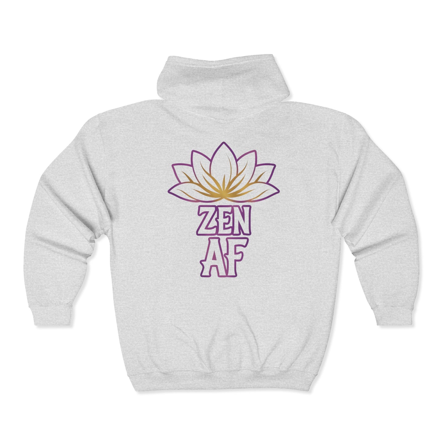 Zen AF Peace Diva Zip Hoodie — Lotus Meditation Full-Zip Sweatshirt