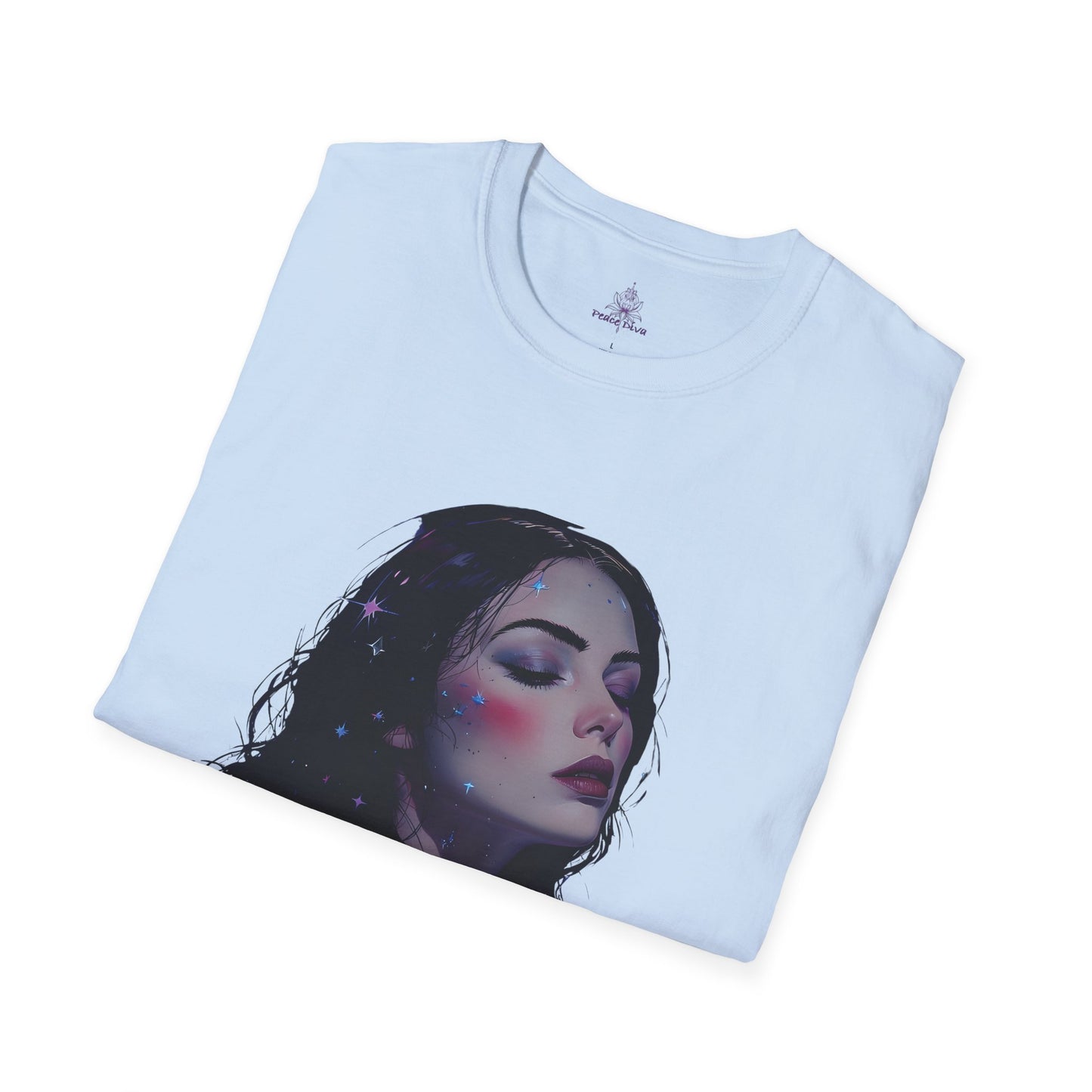 Peace Diva Artistic Unisex Softstyle T-Shirt - Cosmic Inspiration