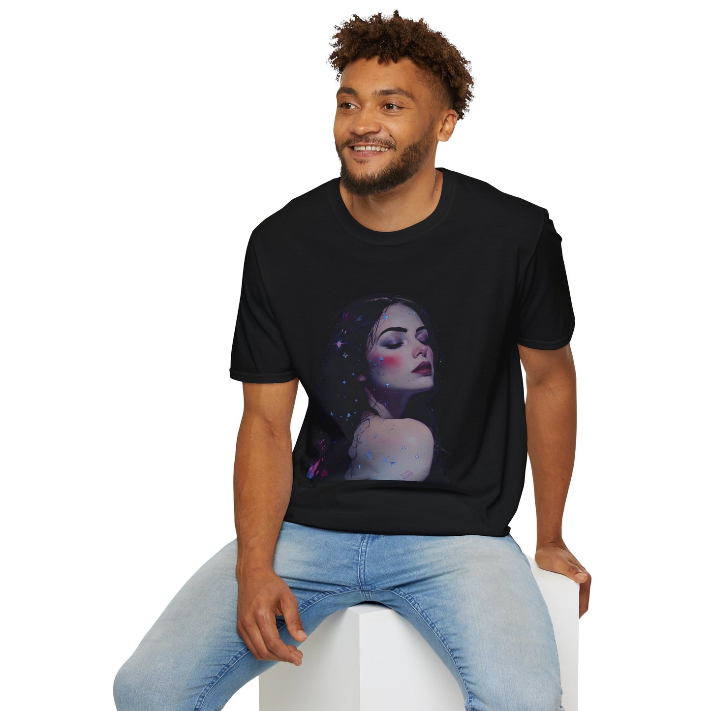 Peace Diva Artistic Unisex Softstyle T-Shirt - Cosmic Inspiration