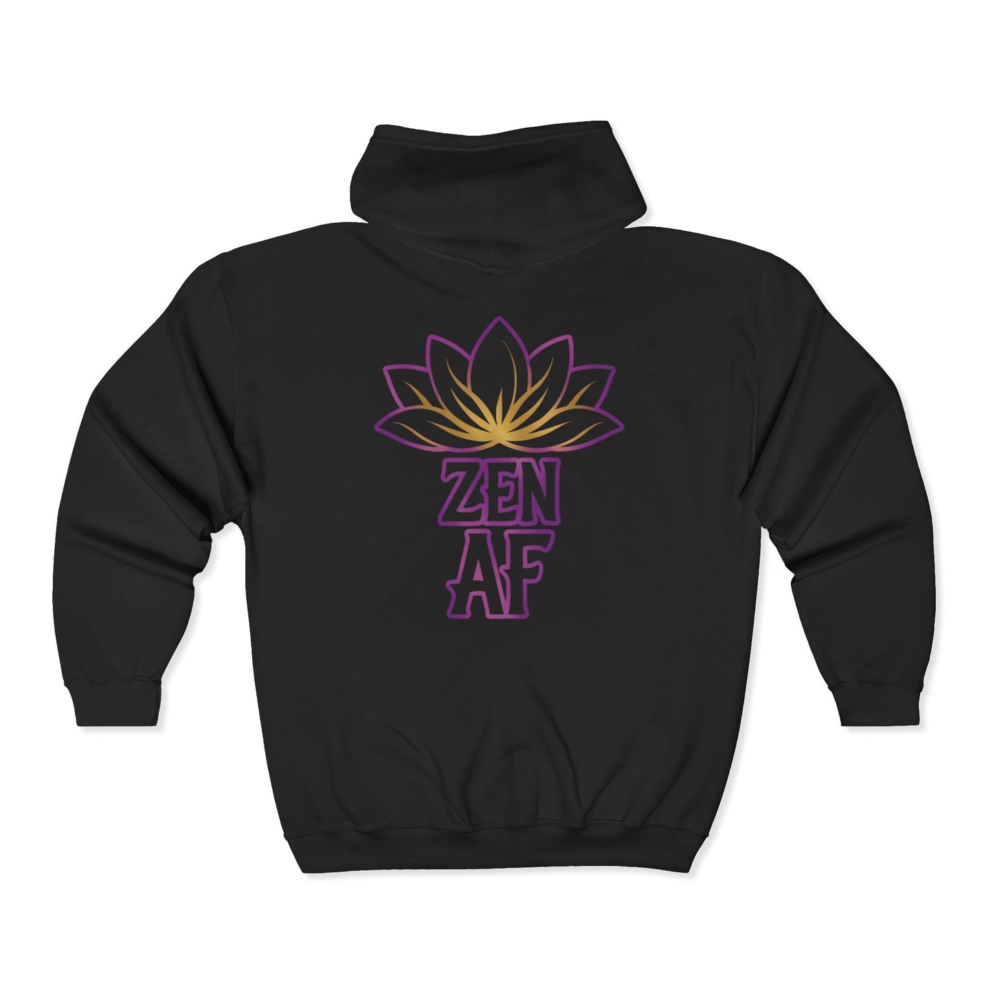 Zen AF Peace Diva Zip Hoodie — Lotus Meditation Full-Zip Sweatshirt