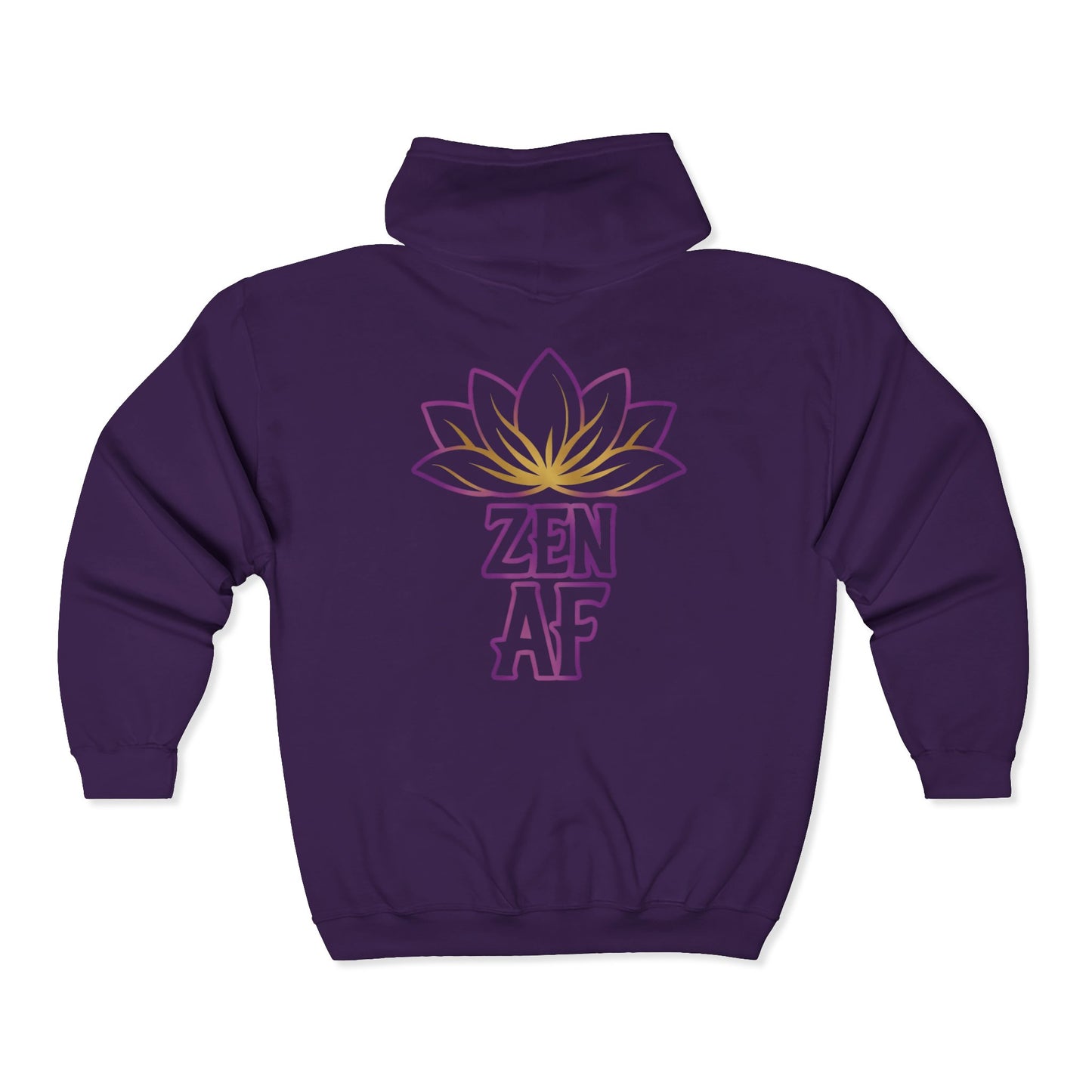 Zen AF Peace Diva Zip Hoodie — Lotus Meditation Full-Zip Sweatshirt