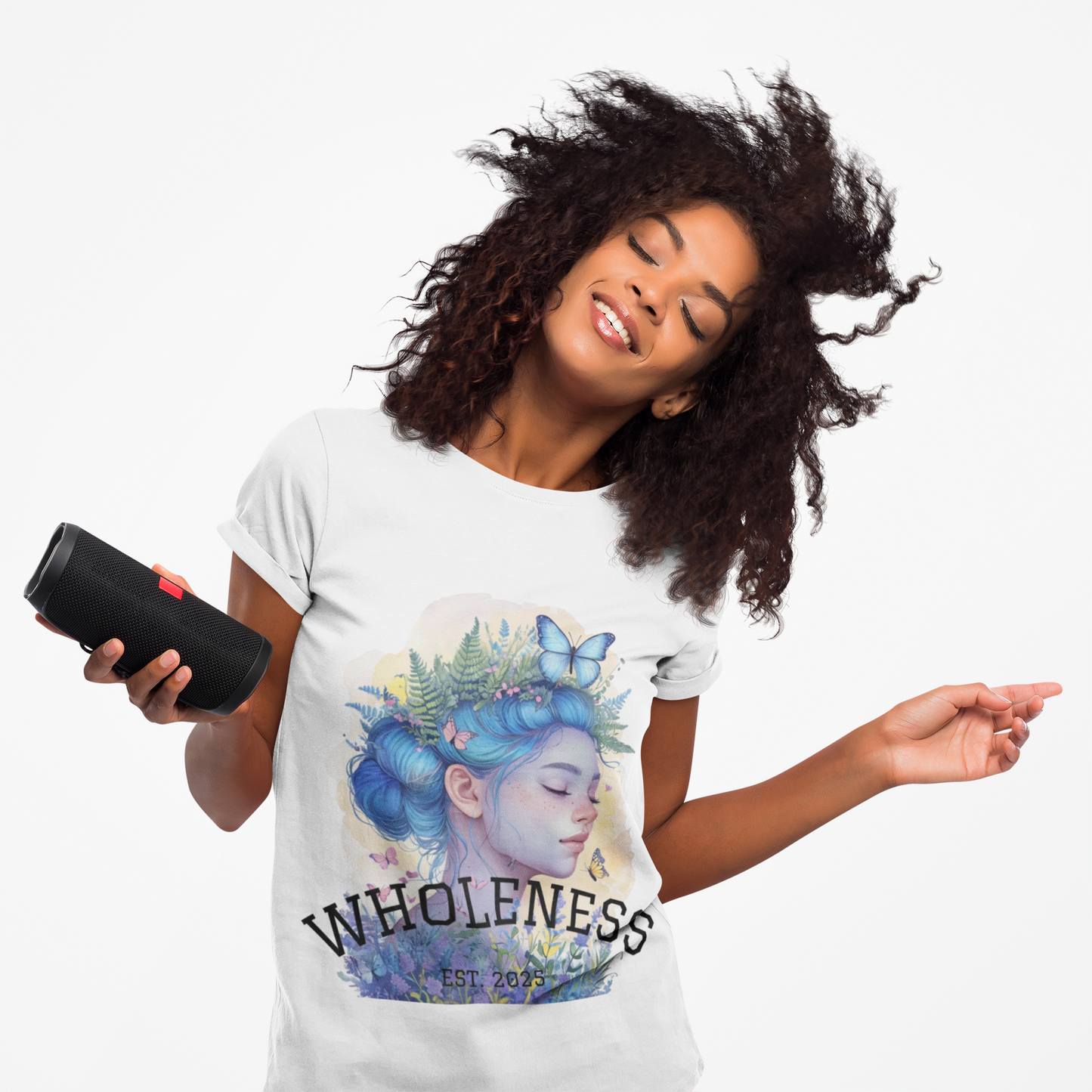 Wholeness Women's Tee — Floral Dream Girl Graphic Shirt