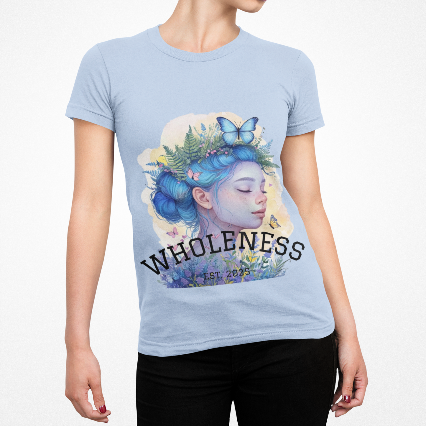Wholeness Women's Tee — Floral Dream Girl Graphic Shirt