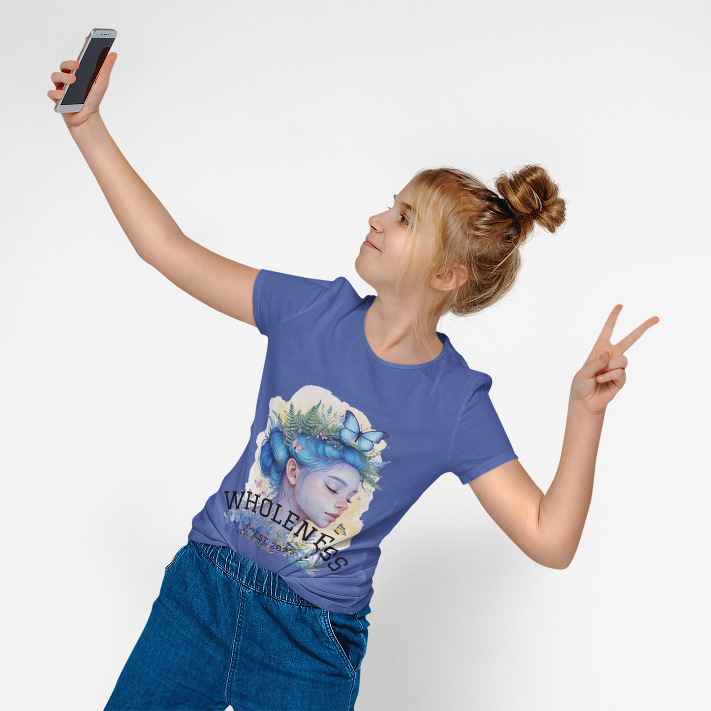 Wholeness Women's Tee — Floral Dream Girl Graphic Shirt