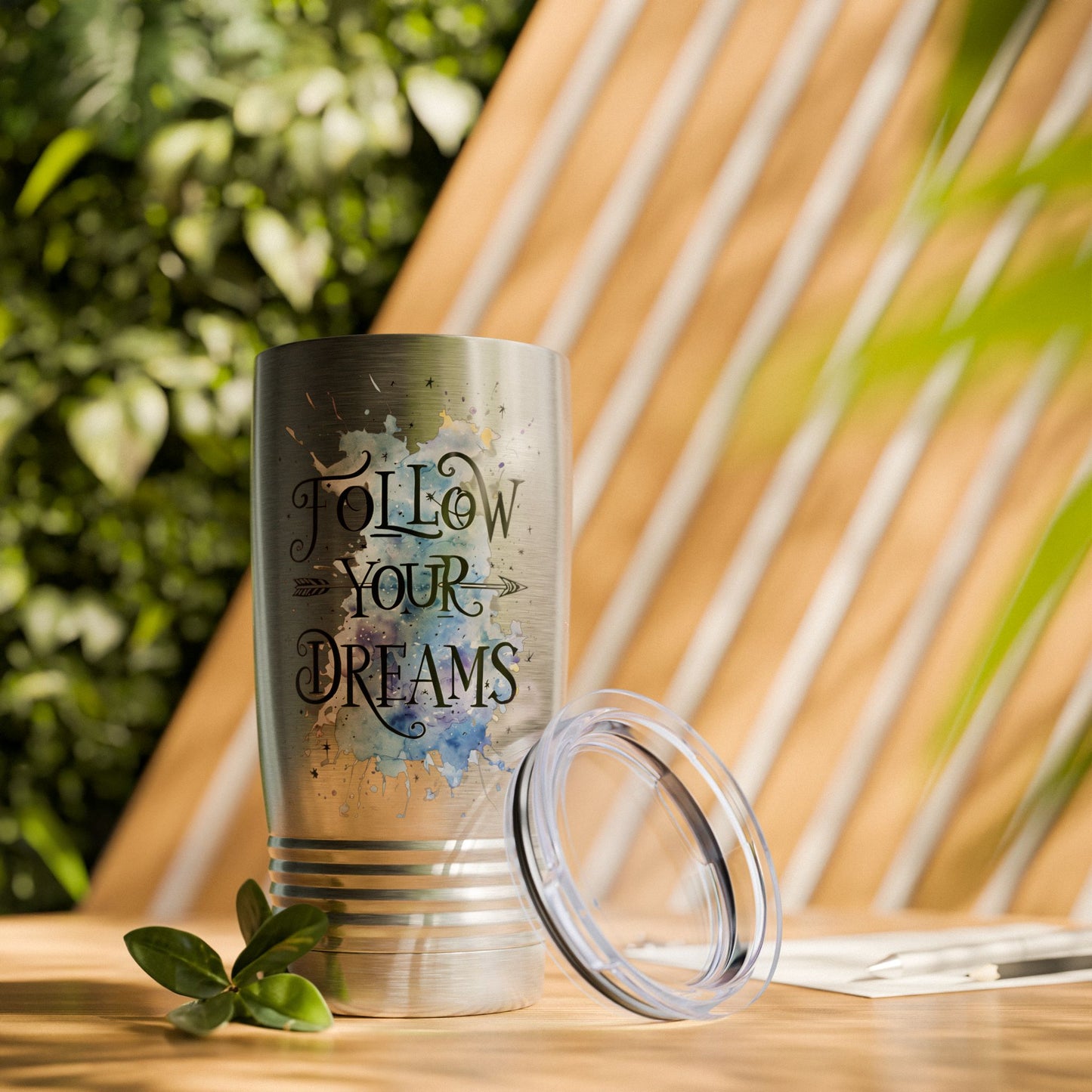 Follow Your Dreams 20oz Tumbler — Inspirational Travel Mug with Watercolor Design