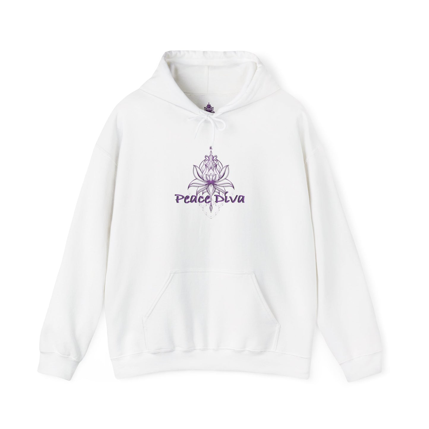 Peace Diva Unisex Heavy Blend™ Hooded Sweatshirt - Bohemian Style for Comfort and Serenity