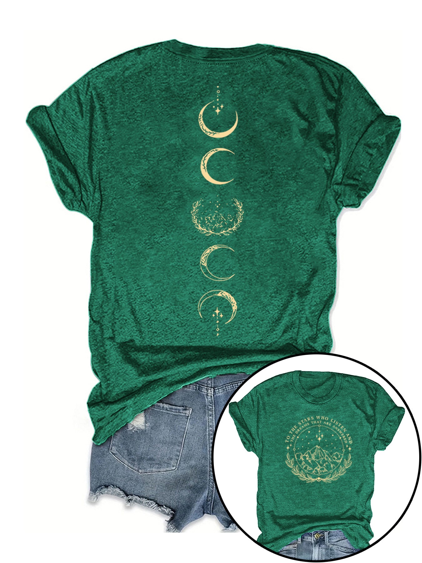 Moon Pattern Short Sleeved Shirt