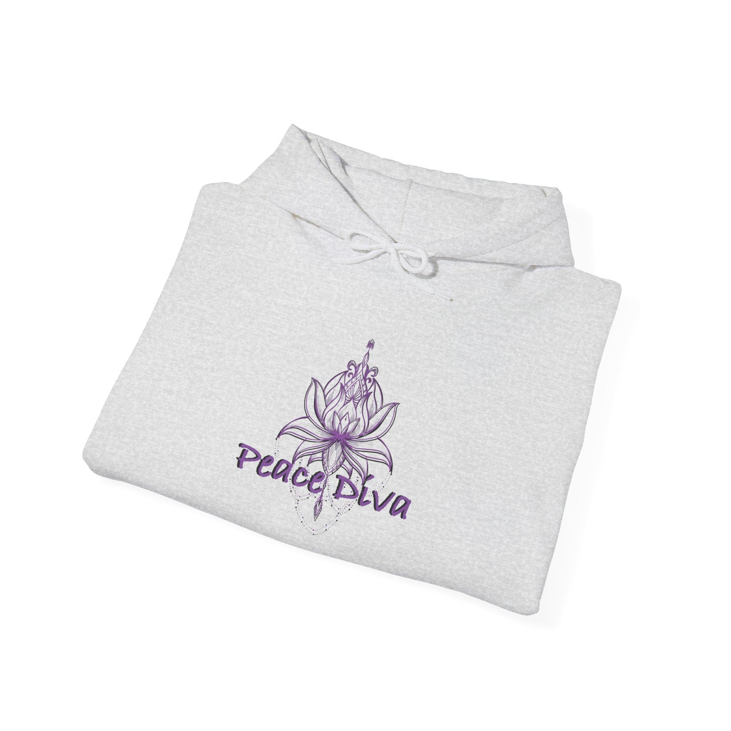 Peace Diva Hooded Sweatshirt - Unisex Heavy Blend™ - Cozy & Chic for Mindfulness and Self-Expression