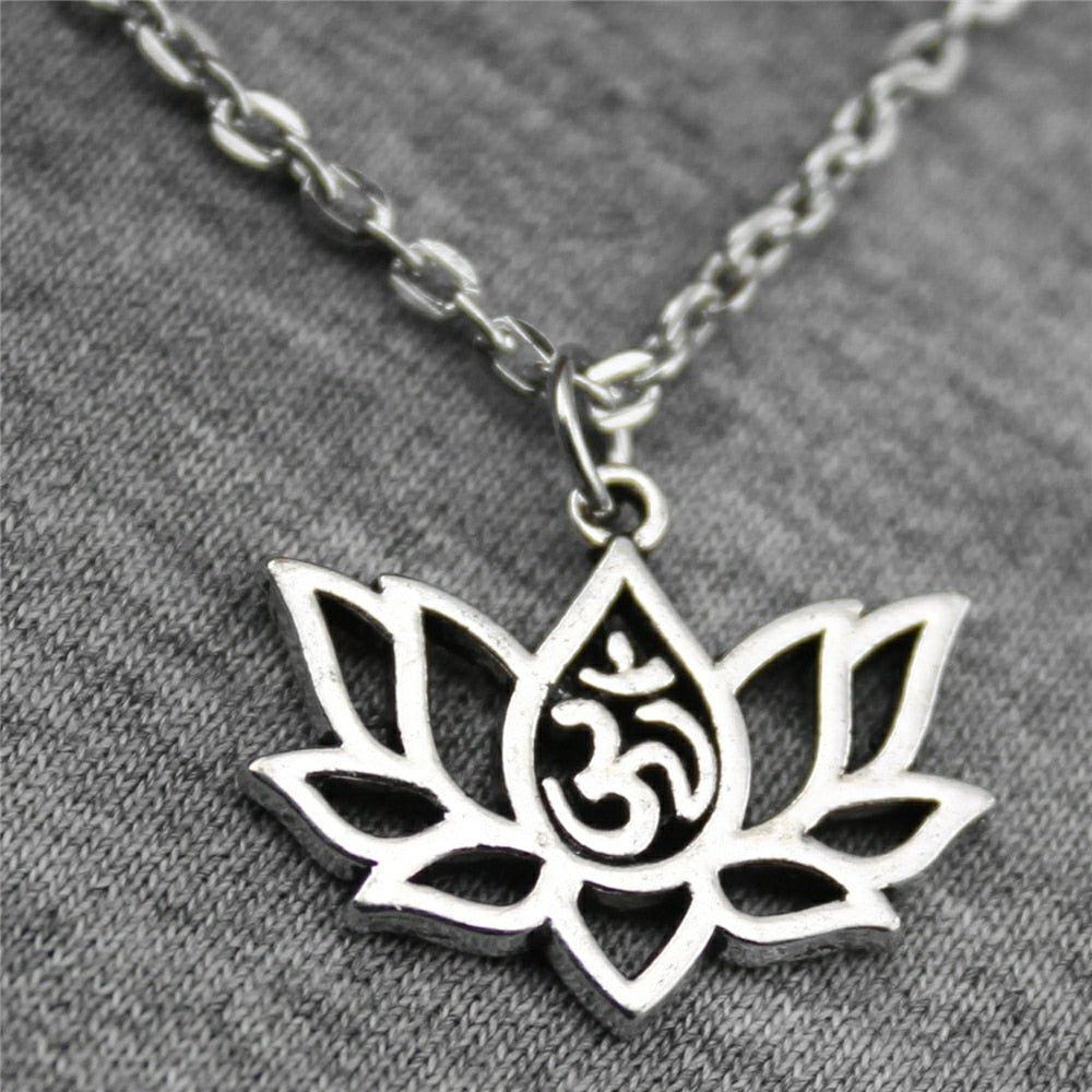 Lotus Yoga Om Pendant Necklace