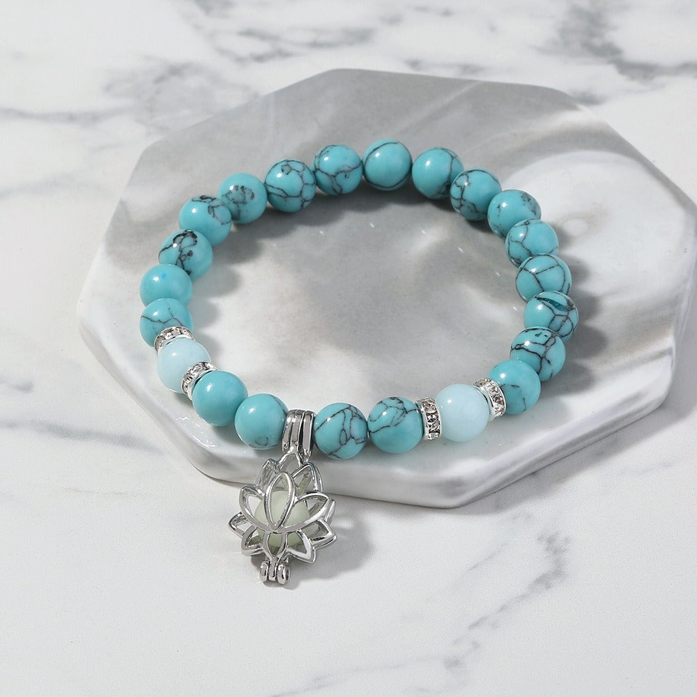 Turquoise Glow Lotus Multicolor Fluorescent Bracelet
