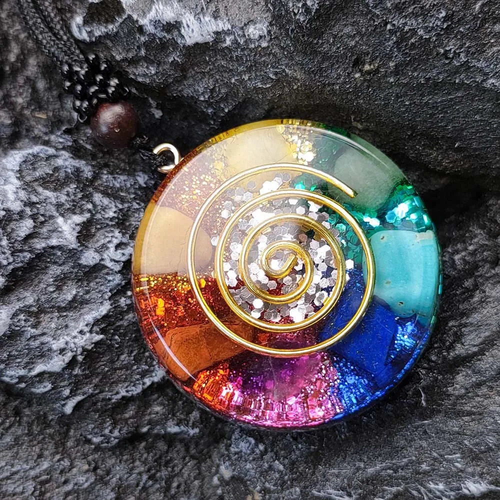 Orgonite Protection Healing Crystal Sacred Geometry Chakra Necklaces Meditation Jewelry