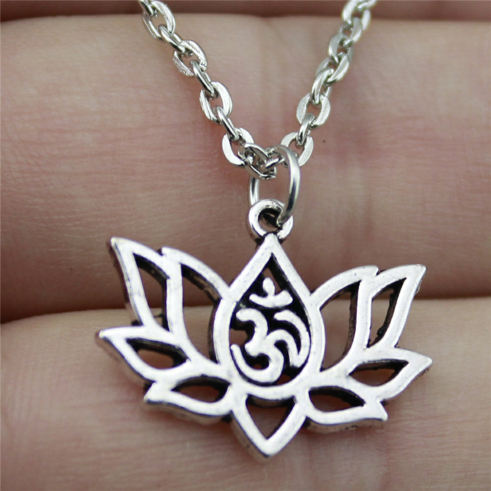 Lotus Yoga Om Pendant Necklace