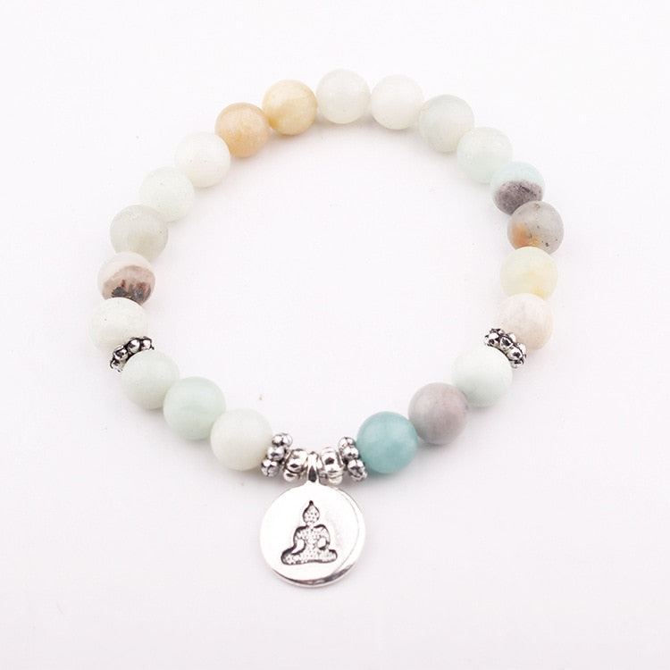 Namaste Mala Meditation and Healing Bracelet Natural Amazonite