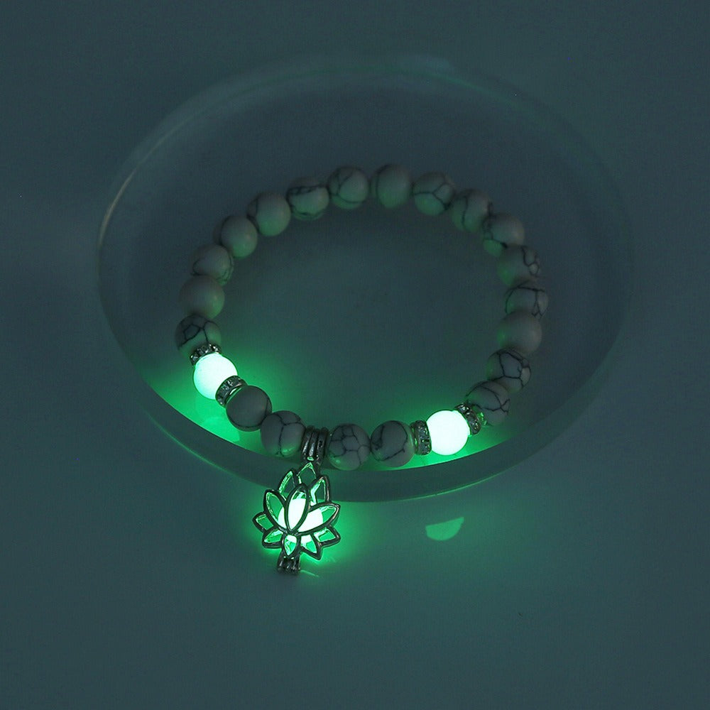 Turquoise Glow Lotus Multicolor Fluorescent Bracelet