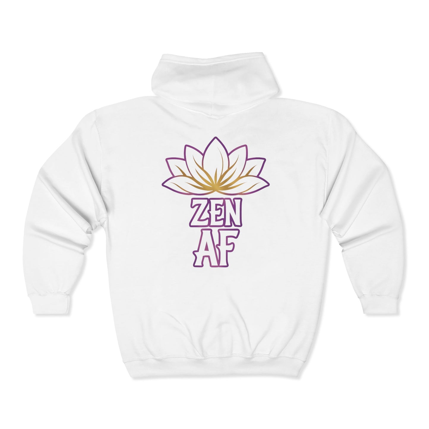 Zen AF Peace Diva Zip Hoodie — Lotus Meditation Full-Zip Sweatshirt