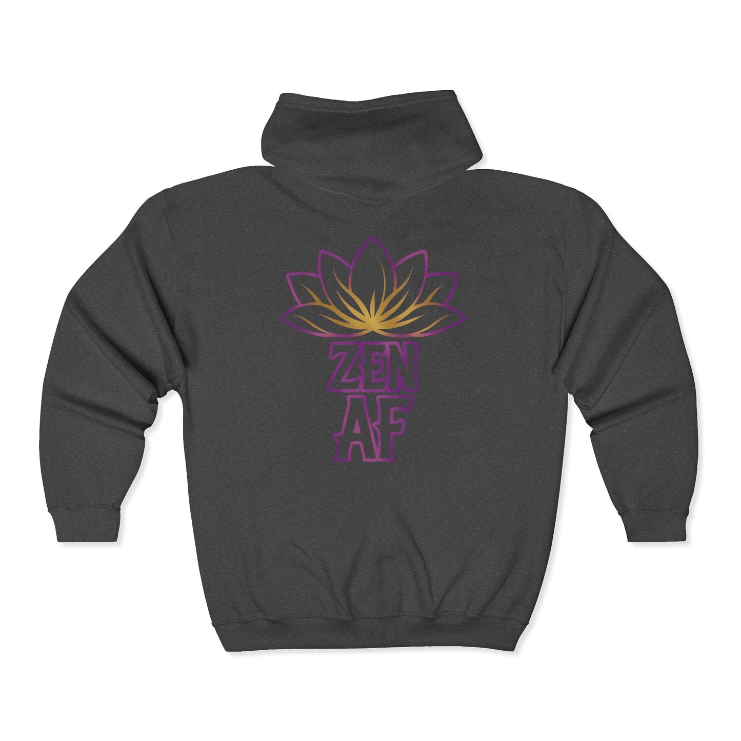 Zen AF Peace Diva Zip Hoodie — Lotus Meditation Full-Zip Sweatshirt