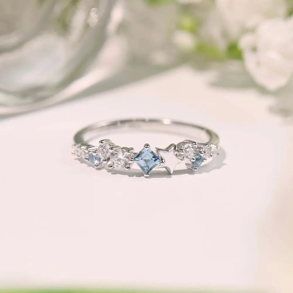 Star Inlaid Cubic Zirconia Ring