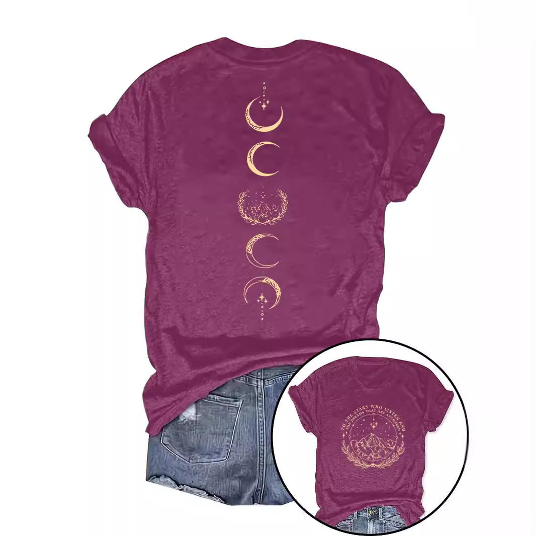 Moon Pattern Short Sleeved Shirt
