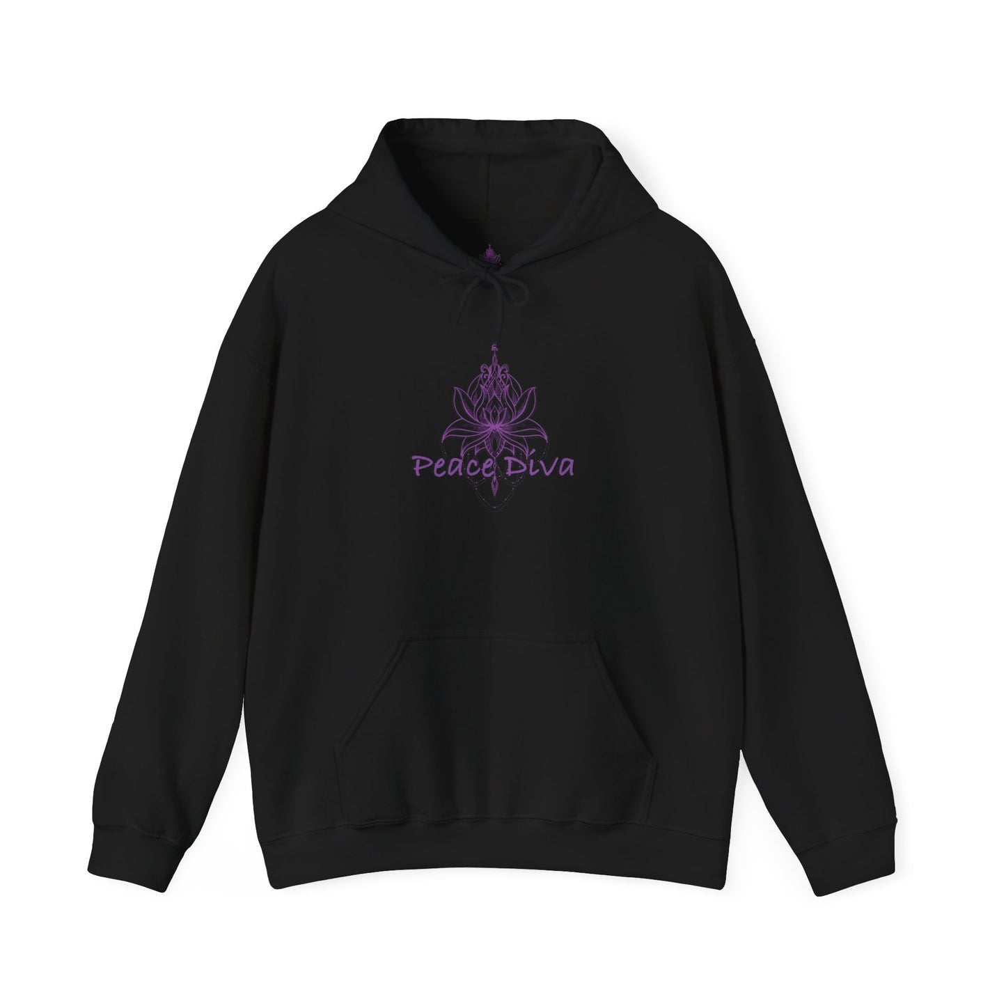 Peace Diva Hooded Sweatshirt - Unisex Heavy Blend™ - Cozy & Chic for Mindfulness and Self-Expression