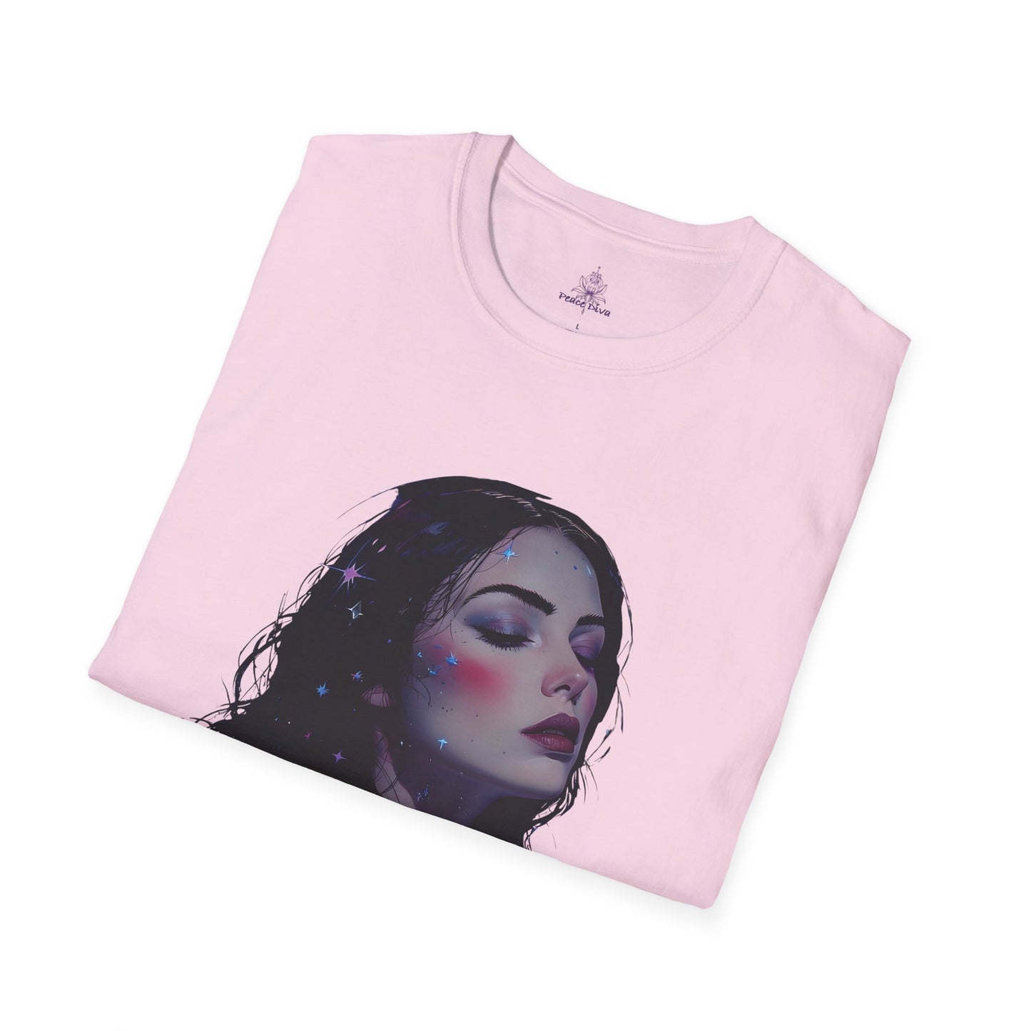 Peace Diva Artistic Unisex Softstyle T-Shirt - Cosmic Inspiration
