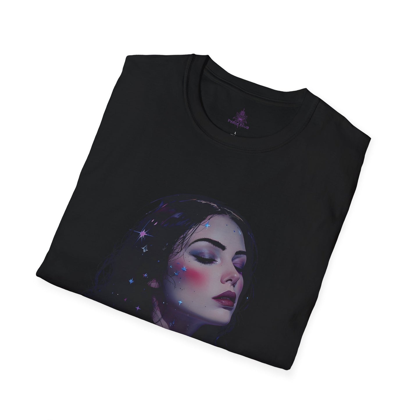 Peace Diva Artistic Unisex Softstyle T-Shirt - Cosmic Inspiration