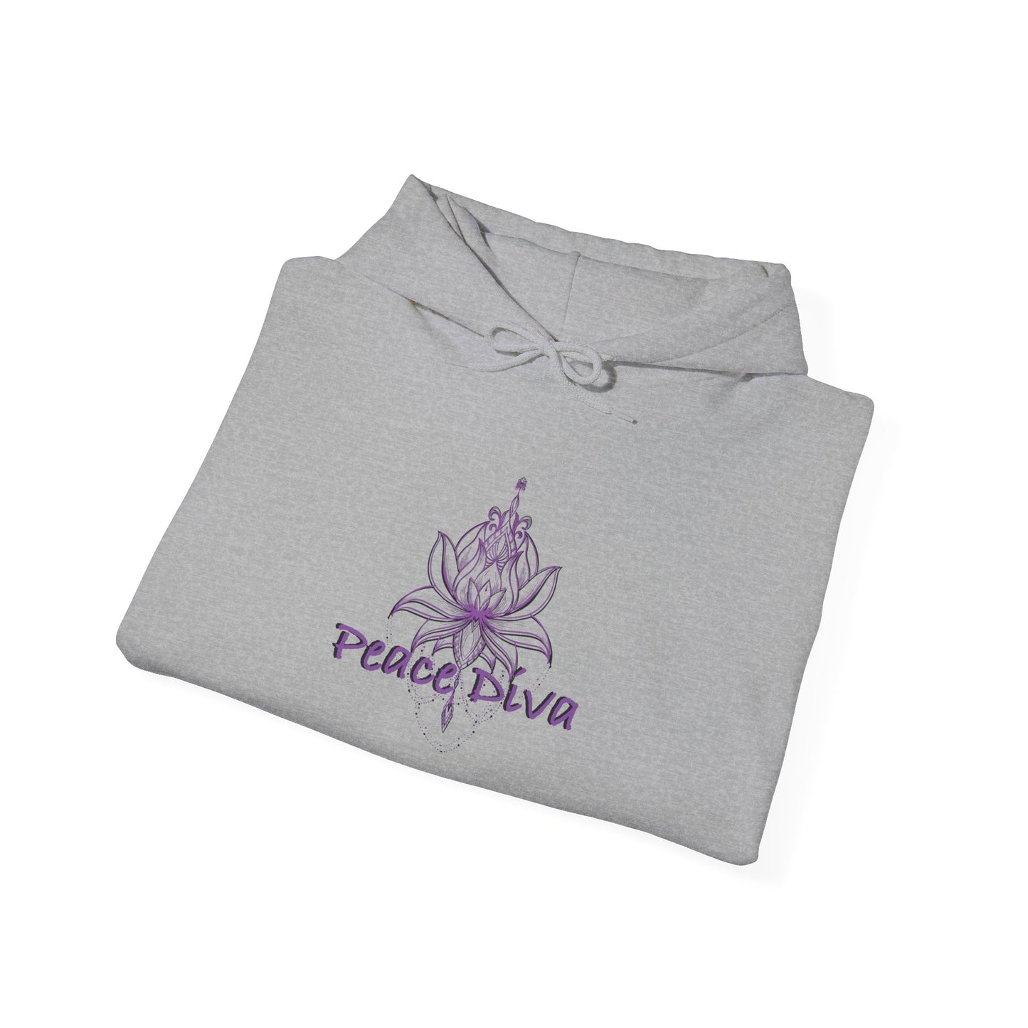 Peace Diva Hooded Sweatshirt - Unisex Heavy Blend™ - Cozy & Chic for Mindfulness and Self-Expression