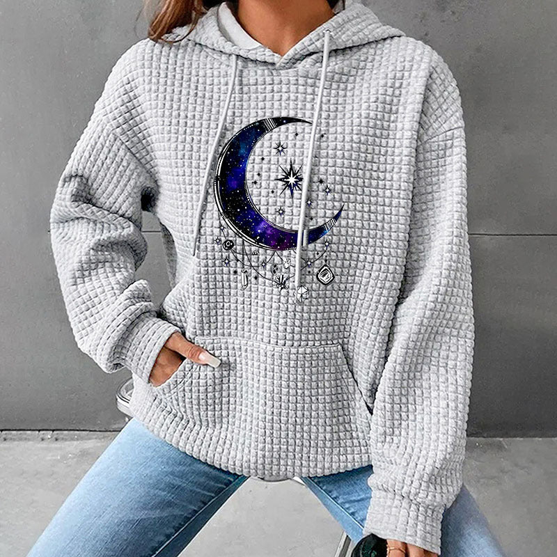 Sun Moon Star City Pullover Waffle Hoodie