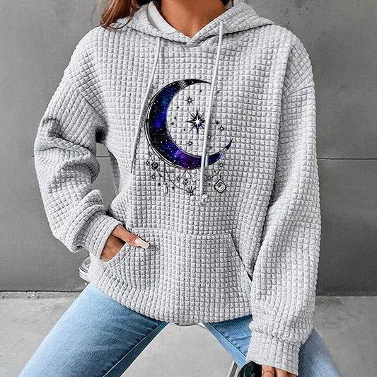 Sun Moon Star City Pullover Waffle Hoodie