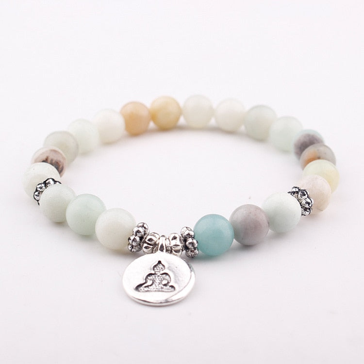 Namaste Mala Meditation and Healing Bracelet Natural Amazonite