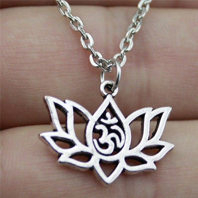 Lotus Yoga Om Pendant Necklace